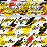 Custom Stitched White Yellow Red-Black 3D Pattern Design Germany Inspired Graffiti Sports Wear Pullover Sweatshirt Hoodie