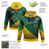 Custom Stitched Yellow Green-White 3D Pattern Design Brazil Inspired Tribal Sports Wear Pullover Sweatshirt Hoodie