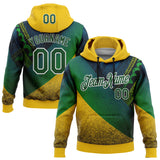 Custom Stitched Yellow Green-White 3D Pattern Design Brazil Inspired Tribal Sports Wear Pullover Sweatshirt Hoodie