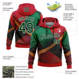 Custom Stitched Red Green-White 3D Pattern Design Mexico Geometric Tribal Sports Wear Pullover Sweatshirt Hoodie