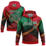 Custom Stitched Red Green-White 3D Pattern Design Mexico Geometric Tribal Sports Wear Pullover Sweatshirt Hoodie