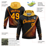 Custom Stitched Black Yellow-Red 3D Pattern Design Germany Inspired Tribal Sports Wear Pullover Sweatshirt Hoodie