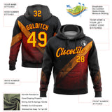 Custom Stitched Black Yellow-Red 3D Pattern Design Germany Inspired Tribal Sports Wear Pullover Sweatshirt Hoodie