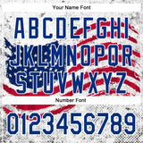 Custom Stitched White Royal-Red 3D American Flag Retro Distressed Grunge Sports Pullover Sweatshirt Hoodie