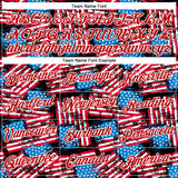 Custom Stitched Black Royal Red-White 3D American Flag Retro Distressed Grunge Sports Pullover Sweatshirt Hoodie