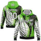 Custom Green White-Black 3D Halloween Spooky Sportswear Sports Pullover Sweatshirt Hoodie