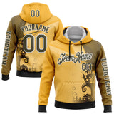 Custom Yellow Olive-White 3D Halloween Spooky Sportswear Sports Pullover Sweatshirt Hoodie