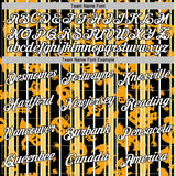 Custom Yellow White-Black 3D Halloween Pumpkin Spooky Stripe Sports Pullover Sweatshirt Hoodie