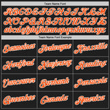 Custom Stitched Black Orange-White 3D Pattern Design Abstract Brush Stroke Sports Pullover Sweatshirt Hoodie