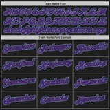 Custom Stitched Black Purple-Light Blue 3D Pattern Design Abstract Brush Stroke Sports Pullover Sweatshirt Hoodie