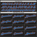 Custom Stitched Black Powder Blue-Orange 3D Pattern Design Abstract Brush Stroke Sports Pullover Sweatshirt Hoodie