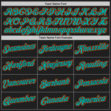 Custom Stitched Black Aqua-Orange 3D Pattern Design Abstract Brush Stroke Sports Pullover Sweatshirt Hoodie