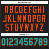 Custom Stitched Black Aqua-Orange 3D Pattern Design Abstract Brush Stroke Sports Pullover Sweatshirt Hoodie