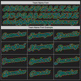 Custom Stitched Black Teal-Old Gold 3D Pattern Design Abstract Brush Stroke Sports Pullover Sweatshirt Hoodie