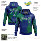 Custom Stitched Royal Kelly Green-White 3D Pattern Design Abstract Brush Stroke Sports Pullover Sweatshirt Hoodie