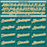 Custom Stitched Teal Old Gold-White 3D Pattern Design Abstract Brush Stroke Sports Pullover Sweatshirt Hoodie