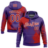 Custom Stitched Purple Red-White 3D Pattern Design Abstract Brush Stroke Sports Pullover Sweatshirt Hoodie