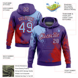 Custom Stitched Purple Light Blue-Red 3D Pattern Design Abstract Brush Stroke Sports Pullover Sweatshirt Hoodie