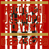 Custom Stitched Red White Black-Old Gold 3D Pattern Design Stripe Sports Pullover Sweatshirt Hoodie