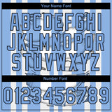 Custom Stitched Light Blue White-Black 3D Pattern Design Stripe Sports Pullover Sweatshirt Hoodie