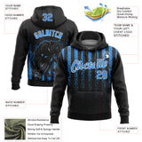 Custom Stitched Black Powder Blue-White 3D Pattern Design Animal Leopard Grunge Art Sports Pullover Sweatshirt Hoodie