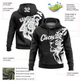 Custom Stitched Black White-Gray 3D Pattern Design Animal Lion Sports Pullover Sweatshirt Hoodie
