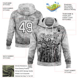 Custom Stitched Gray White-Black 3D Pattern Design Soldier Sports Pullover Sweatshirt Hoodie