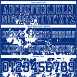 Custom Royal White 3D Pattern Splash Authentic Football Jersey