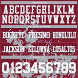 Custom Crimson White-Gray 3D Pattern Splash Authentic Football Jersey