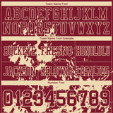 Custom Crimson Cream 3D Pattern Splash Authentic Football Jersey