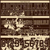 Custom Brown Cream 3D Pattern Splash Authentic Football Jersey