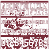 Custom White Burgundy 3D Pattern Splash Authentic Football Jersey