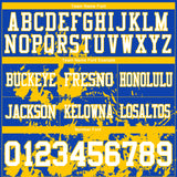 Custom Thunder Blue White-Yellow 3D Pattern Splash Authentic Football Jersey