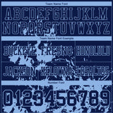Custom Navy Light Blue 3D Pattern Splash Authentic Football Jersey