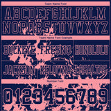 Custom Navy Medium Pink 3D Pattern Splash Authentic Football Jersey