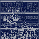 Custom Navy Gray 3D Pattern Splash Authentic Football Jersey