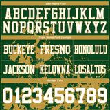 Custom Green White-Old Gold 3D Pattern Splash Authentic Football Jersey