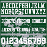 Custom Green White-Gray 3D Pattern Splash Authentic Football Jersey