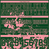 Custom Green Medium Pink 3D Pattern Splash Authentic Football Jersey