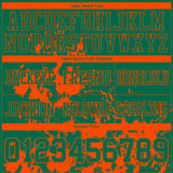 Custom Kelly Green Orange 3D Pattern Splash Authentic Football Jersey