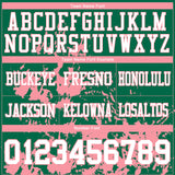 Custom Kelly Green White-Medium Pink 3D Pattern Splash Authentic Football Jersey
