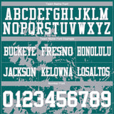 Custom Teal White-Gray 3D Pattern Splash Authentic Football Jersey