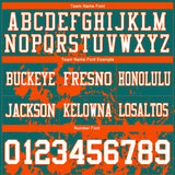 Custom Teal White-Orange 3D Pattern Splash Authentic Football Jersey