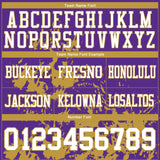 Custom Purple White-Old Gold 3D Pattern Splash Authentic Football Jersey