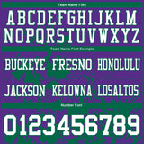 Custom Purple White-Kelly Green 3D Pattern Splash Authentic Football Jersey