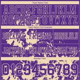 Custom Purple White-Cream 3D Pattern Splash Authentic Football Jersey