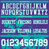 Custom Purple White-Aqua 3D Pattern Splash Authentic Football Jersey