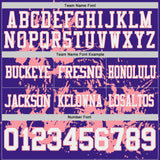 Custom Purple White-Medium Pink 3D Pattern Splash Authentic Football Jersey