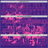 Custom Purple Pink 3D Pattern Splash Authentic Football Jersey