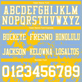 Custom Light Blue White-Yellow 3D Pattern Splash Authentic Football Jersey